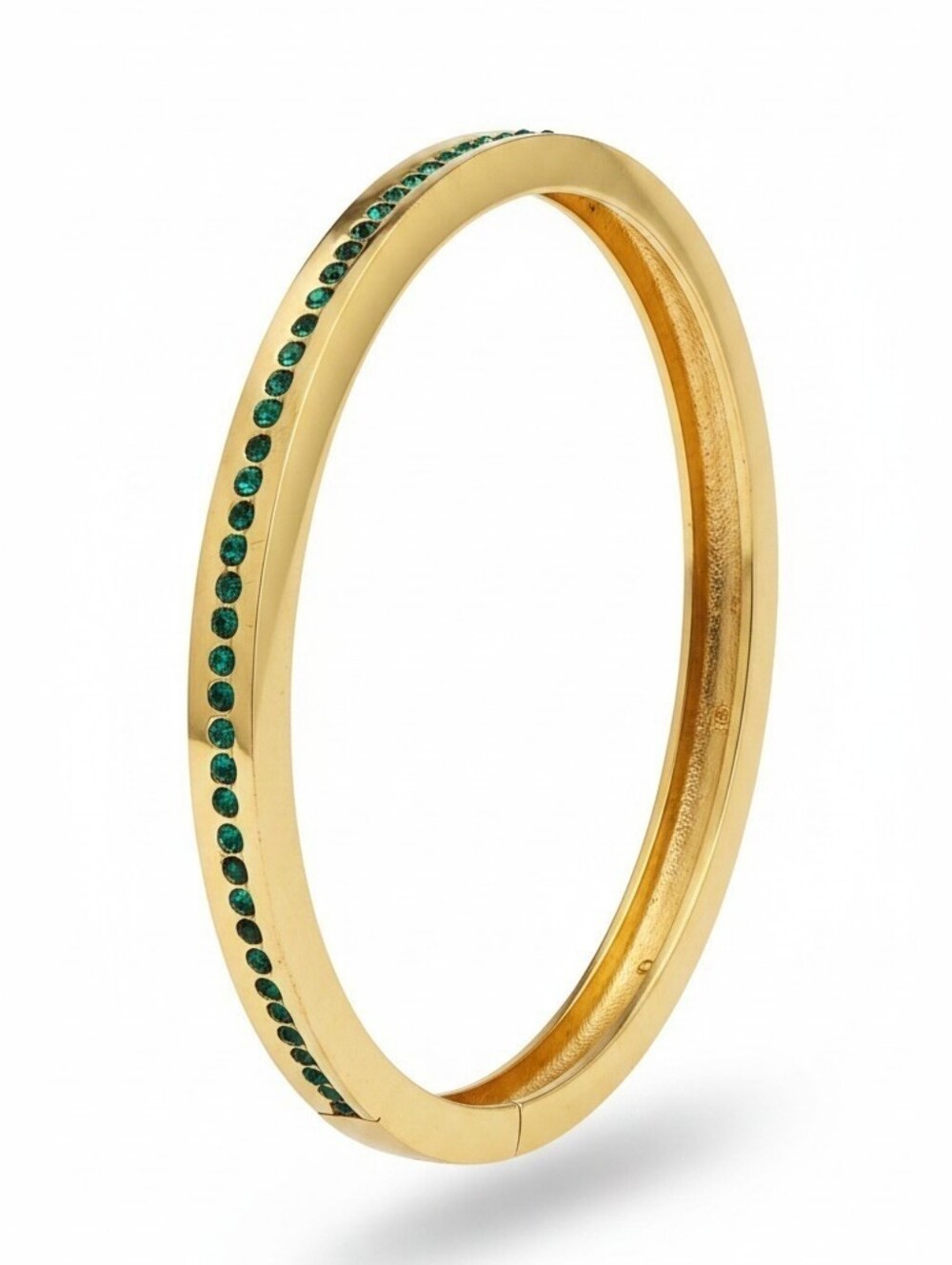 KATE SPADE Nwt  Bangle Bracelet with Green Stone Accents - Picture 1 of 3